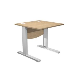 Scrivania Operativa Agorà Basic - fianchi a L metallo - 80 x 80 x L 73 cm - rovere - immagine 1