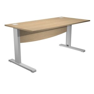 Scrivania Operativa Agorà Basic - fianchi a L metallo - 120 x 80 x L 73 cm - rovere - immagine 1