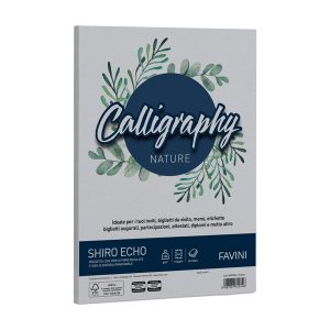Carta Calligraphy Nature Shiro Eco - A4 - 120 gr - cenere - Favini - conf. 50 fogli - immagine 1