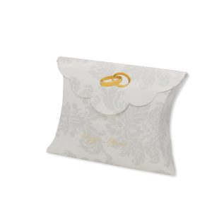 Scatolina portaconfetti - sposi - carta - 10 x 8 x 3 cm - Big Party - conf.25 pezzi - immagine 1