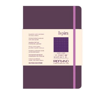 Taccuino Ispira - con elastico - copertina rigida - A5 - 96 fogli - puntinato - viola - Fabriano - immagine 1