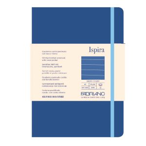 Taccuino Ispira - con elastico - copertina rigida - A5 - 96 fogli - righe - blu royal - Fabriano - immagine 1