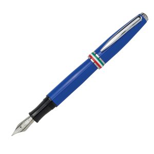 Penna stilografica Aldo Domani - punta M - fusto azzurro italia - Monteverde - immagine 2