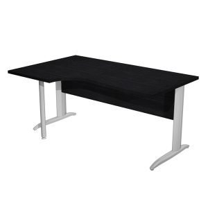 Scrivania Compact Sinistro - 160 x 60/80/100 cm - piano nero fianchi cromati - Artexport - immagine 1