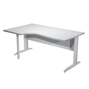 Scrivania Compact Sinistro - 160 x 60/80/100 cm - piano grigio fianchi cromati - Artexport - immagine 1