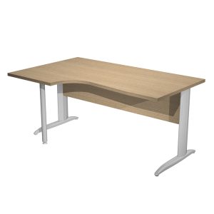 Scrivania Compact Sinistro - 160 x 60/80/100 cm - piano rovere fianchi cromati - Artexport - immagine 1