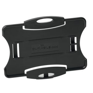 Portabadge Eco - per 1 tessera - 54 x 87 mm - nero - Durable - conf. 10 pezzi - immagine 1