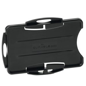 Portabadge Eco - per 2 tessera - 54 x 87 mm - nero - Durable - conf. 10 pezzi - immagine 1