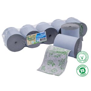 Rotolo per registratori di cassa - stampa termica - carta termica Green roll - 79 mm x 80 mt - diametro esterno 78 mm - 48 gr - anima 12 mm - Rotolificio Pugliese - blister 5 pezzi - immagine 1