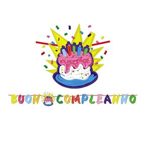 Festone Buon compleannoTorta - in cartoncino - 6 mt - Big Party - immagine 1