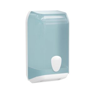 Dispenser carta igienica interfogliata - 307 x 133 x 158 mm - bianco / azzurro - Replast - immagine 1