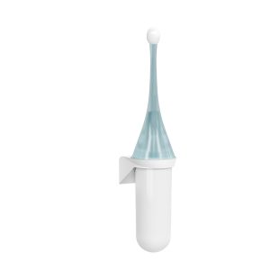 Portascopino da parete - 480 x 113 x 92 mm - bianco / azzurro - Replast - immagine 1