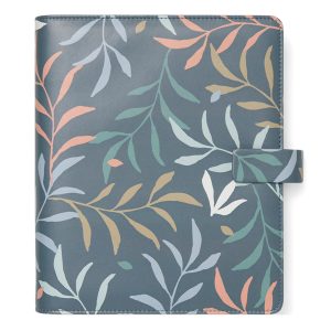 Organiser - c/cinturino - fantasia Botanical - A5 - 233 x 217 x 46 mm - blu - Filofax - immagine 1
