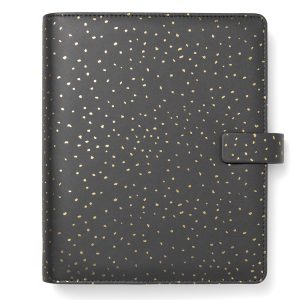 Organiser Confetti - f.to A5 - 233 x 217 x 46 mm - con cinturino - nero - Filofax - immagine 1