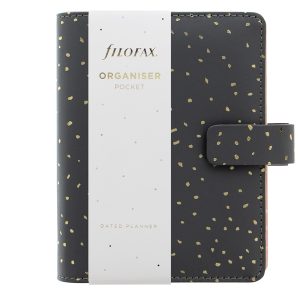 Organiser Confetti - f.to Pocket - 146 x 128 x 36 mm - con cinturino - nero - Filofax - immagine 1