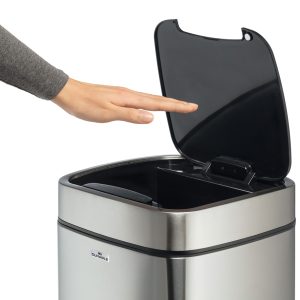 Cestino no touch - con sensore - 30,5 x 30,5 x 69 cm - 35 lt - argento metallizzato - Durable - immagine 5