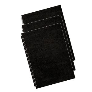 Copertine per rilegatura - A4 - cartoncino groffrato semilpelle - 240 gr - nero - Fellowes - conf.100 pezzi - immagine 2