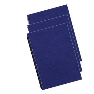 Copertine per rilegatura - A4 - cartoncino groffrato semilpelle - 240 gr - royal blu - Fellowes - conf.100 pezzi - immagine 2