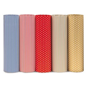 Rotolo carta regalo - 2 m x 70 cm - fantasie righe e pois - Rex Sadoch - espositore 50 pezzi - immagine 2