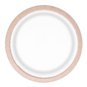 Piatto fondo monouso Twin - rotondo - diametro 20,5 cm - cellulosa - avana/bianco - Dopla Green - conf. 10 pezzi - immagine 1