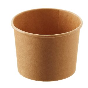 Coppetta gelato monouso - rotonda - diametro 8,5 cm - 150 ml - carta - avana - Leone - conf. 1000 pezzi - immagine 1