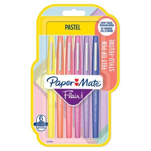 Pennarello Flair Nylon - colori assortiti Pastel - Papermate - conf. 6 pezzi - immagine 1