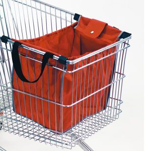 Borsa Eco Bag Magnum - TNT - per carrelli - con ganci - 40 x 36 x 26 cm - rosso - Berni Group - immagine 1
