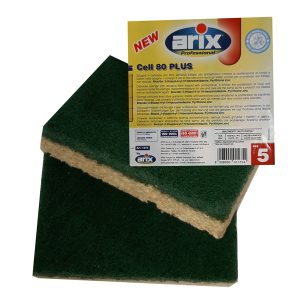 Spugna Cell 80 Plus - abrasiva - antibatterica - Arix - conf. 5 pezzi - immagine 1