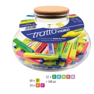 Evidenziatore Tratto Video - colori assortiti - Tratto - boccia 168 pezzi - immagine 1