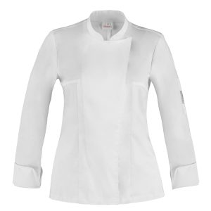 Giacca cuoco Celine - da donna - manica lunga - taglia S - bianco - Giblor's - immagine 1