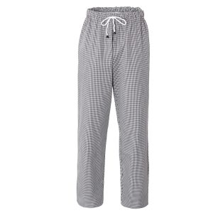 Pantalone cuoco Plutone - unisex - taglia M - bianco/quadretti neri - Giblor's - immagine 1