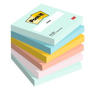 Blocco Post it® - 654-BEA - 76 x 76 mm - colori Beachside - 100 fogli - Post-it® - conf. 6 pezzi - immagine 1