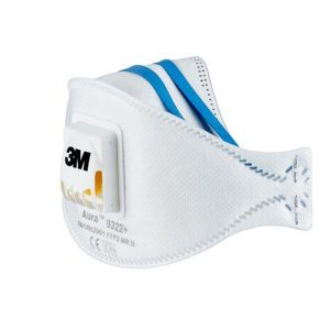 Mascherina Aura™ 9322+ FFP2  - con valvola - monouso - 3M - conf. 10 pezzi (imbustati singolarmente) - immagine 1