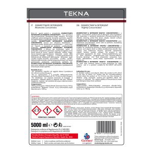 Disinfettante detergente - per superfici - super concentrato - 5 lt - Tekna - immagine 3