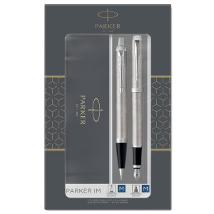 Gift Set DUO - IM stainless steel sfera + stilografica - punta media - Parker - immagine 1
