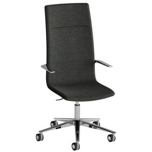 Poltrona direzionale Kona KOA - con braccioli fissi - grigio scuro - Unisit - immagine 1