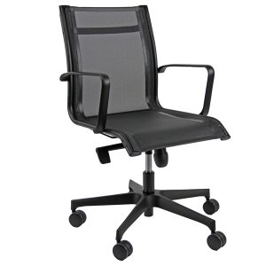Poltrona direzionale Pollux all black PVD - con braccioli inclusi - nero - Unisit - immagine 1