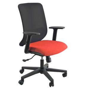 Poltrona semidirezionale Vertigo VRA - con braccioli regolabili - rosso/nero - Unisit - immagine 1