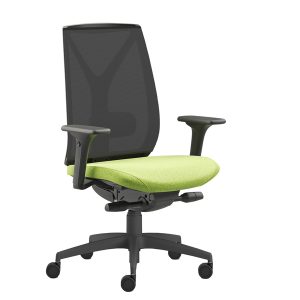 Poltrona semidirezionale Velia VEA - con braccioli regolabili - verde mela/nero - Unisit - immagine 1