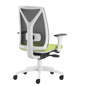 Poltrona semidirezionale Velia VEAB - con braccioli regolabili - verde mela/bianco - Unisit - immagine 1