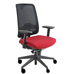 Poltrona semidirezionale Absolute ASN - con braccioli regolabili - rosso - Unisit - immagine 1