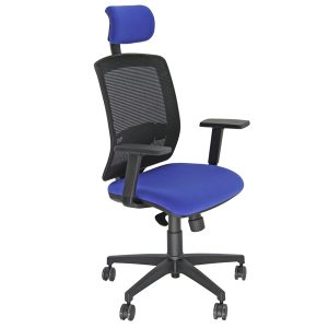 Poltrona semidirezionale Molly MLAPG - con braccioli regolabili e poggiatesta - blu - Unisit - immagine 1