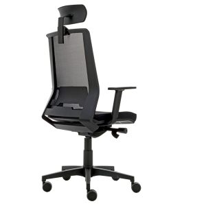 Poltrona semidirezionale Light LLNPG - con braccioli regolabili e poggiatesta - nero - Unisit - immagine 1