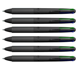 Astuccio penne a sfera All Black - punta 1,00 mm - 4 colori  - Osama - conf. 6 pezzi - immagine 1