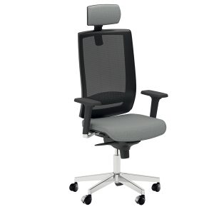 Poltrona semidirezionale Kind KIPGN - con braccioli regolabili e poggiatesta - grigio chiaro - Unisit - immagine 1