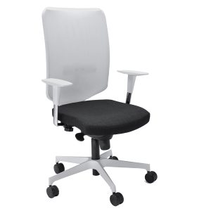 Poltrona semidirezionale Newair NWB - con braccioli regolabili - nero/bianco - Unisit - immagine 1