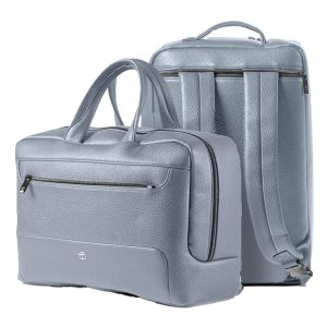 Borsa zainabile bi-bag Gate Trended - 42 x 28 x 14 cm - ecopelle - azzurro - InTempo - immagine 1