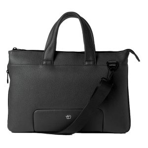Borsa espandibile Gate Trended - con manici - 41 x 30 x 7 cm - ecopelle - nero - InTempo - immagine 2