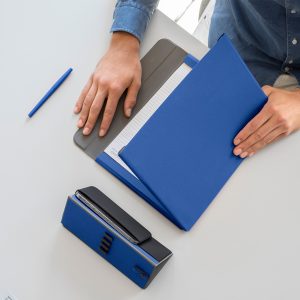 Portablocco Meet - con alette magnetiche - 31 x 25 x 1,4 cm - blu - InTempo - immagine 3