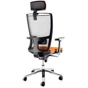 Poltrona semidirezionale Zoe ZOEPG - con braccioli regolabili e poggiatesta - arancio/grigio - Unisit - immagine 1